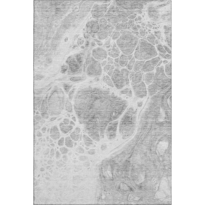 10' X 14' Abstract Washable Area Rug With UV Protection (656040) - Gray / Ivory