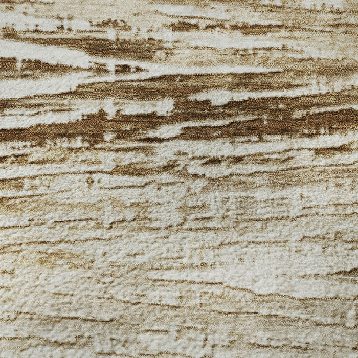 10' X 14' Striped Washable Area Rug With UV Protection (710028) - Ivory / Brown