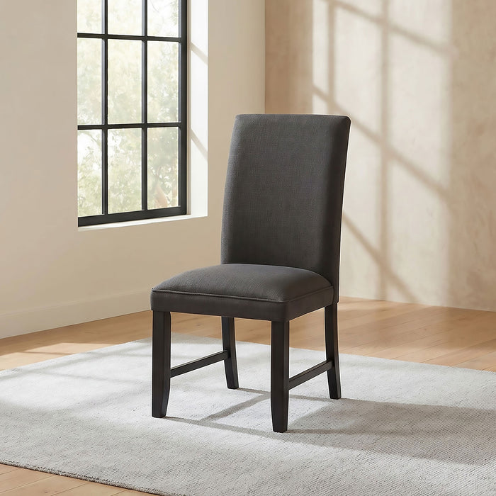 Berning Fabric Upholstered Parson Side Chair Charcoal Grey (Set of 2)