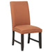 Berning salmon orange fabric upholstered parson side chairs by CoasterEveryday, set of 2
