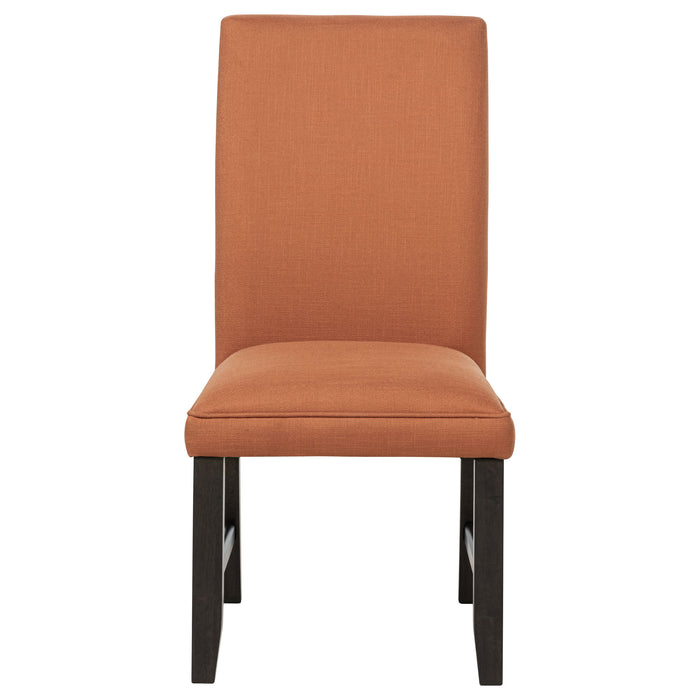 CoasterEveryday Berning salmon orange fabric upholstered parson side chairs, set of 2