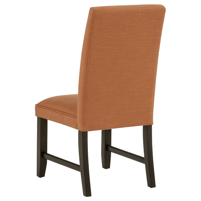 CoasterEveryday Berning salmon orange fabric upholstered parson side chairs, set of 2