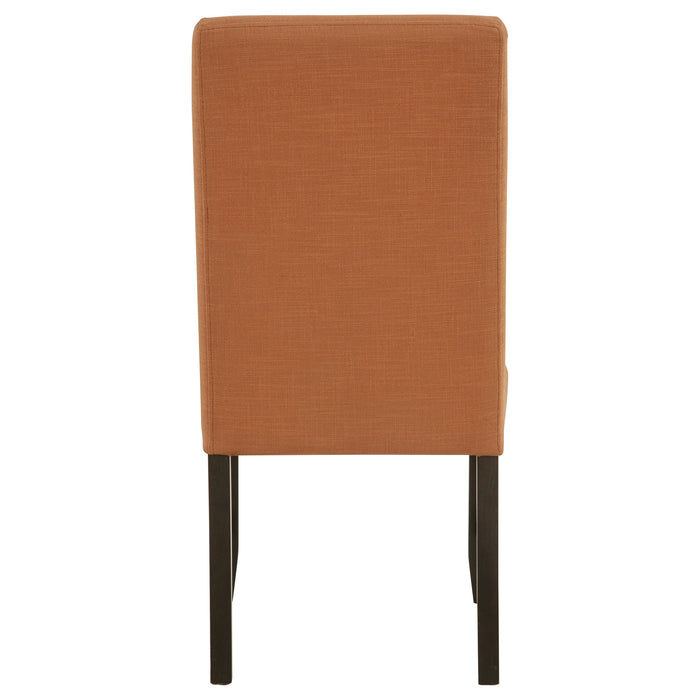CoasterEveryday Berning salmon orange fabric upholstered parson side chairs, set of 2