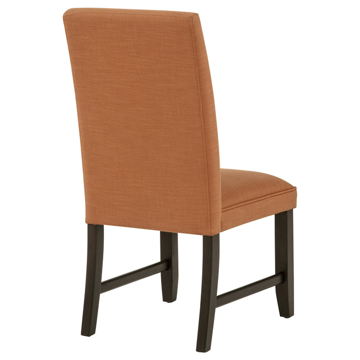 Berning Fabric Upholstered Parson Side Chair Salmon Orange (Set of 2)