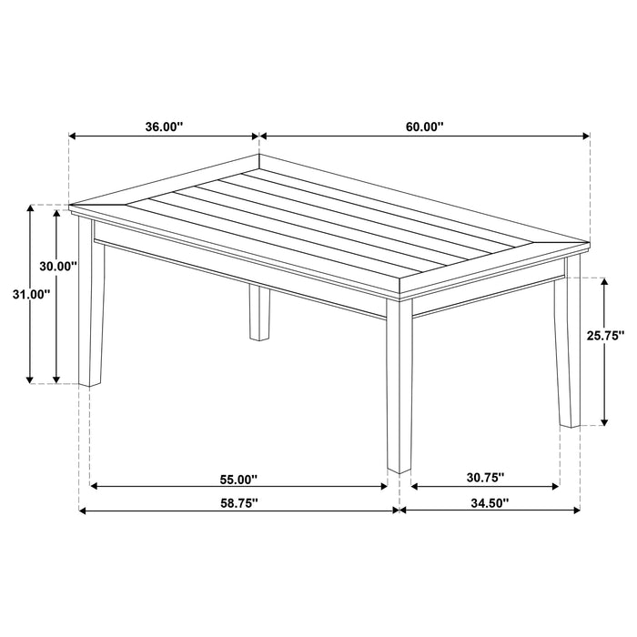 Atwood 5-piece Rectangular Wood Dining Set Warm Brown