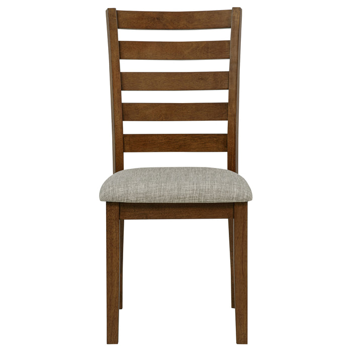 Atwood Wood Dining Side Chair Upholstered Seat Warm Brown