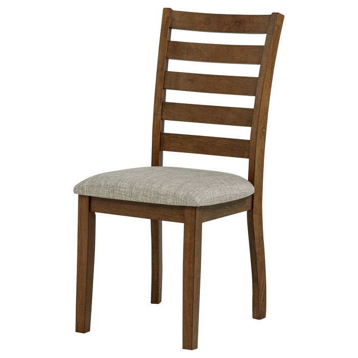 Atwood Wood Dining Side Chair Upholstered Seat Warm Brown
