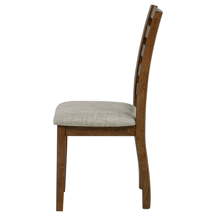 Atwood Wood Dining Side Chair Upholstered Seat Warm Brown