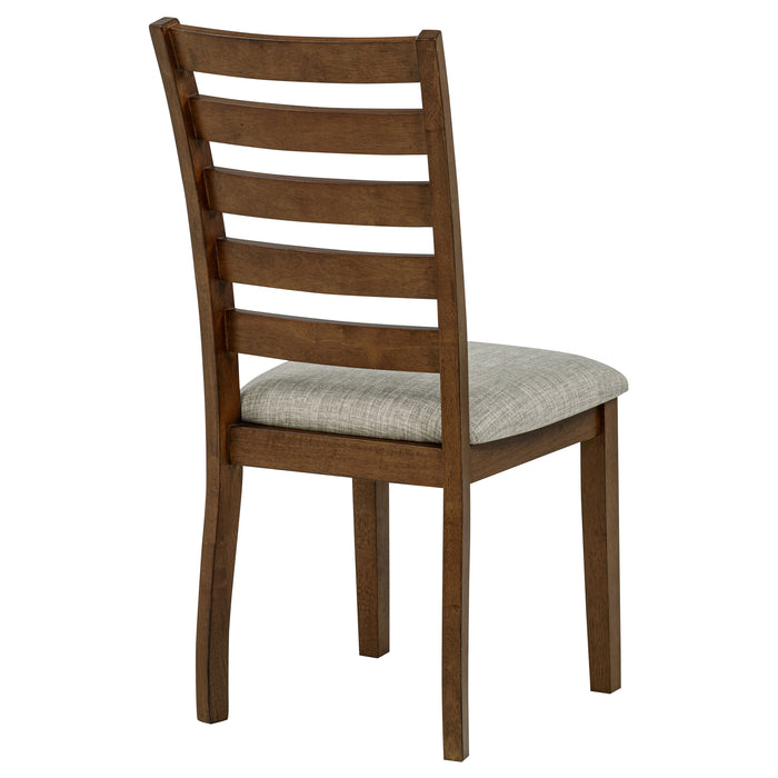 Atwood Wood Dining Side Chair Upholstered Seat Warm Brown