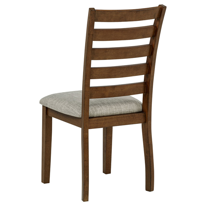 Atwood Wood Dining Side Chair Upholstered Seat Warm Brown