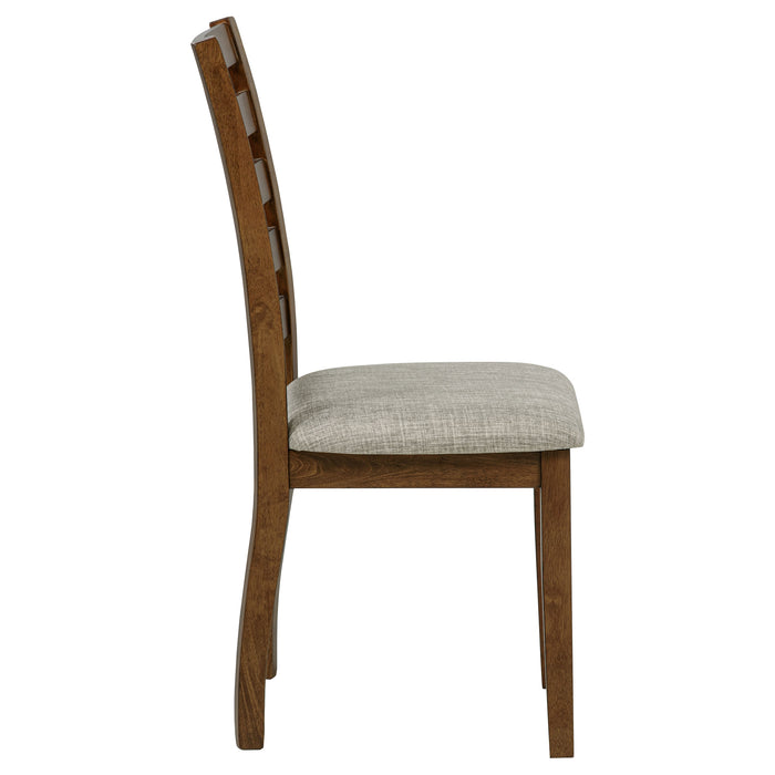 Atwood Wood Dining Side Chair Upholstered Seat Warm Brown