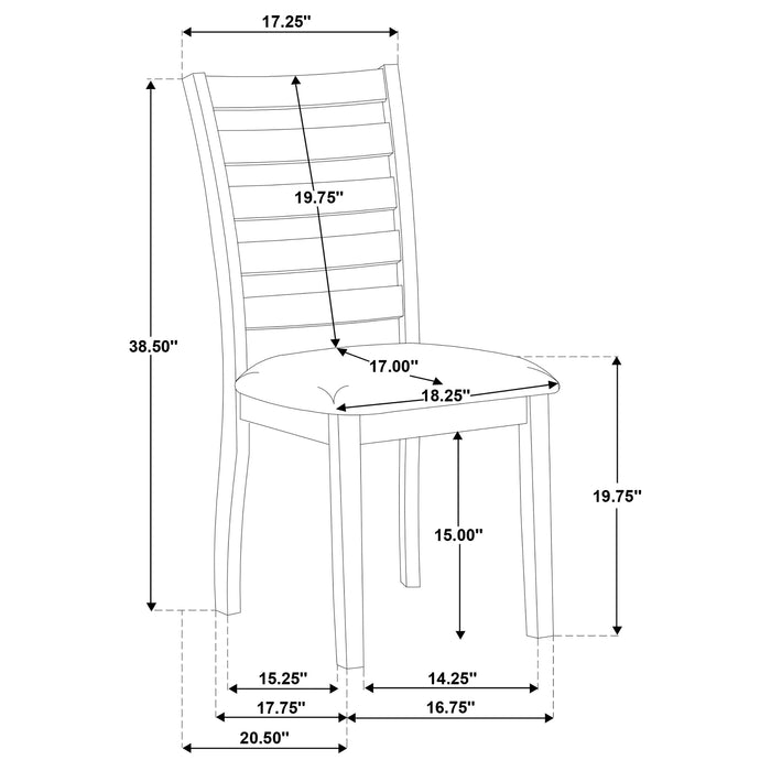 Atwood Wood Dining Side Chair Upholstered Seat Warm Brown