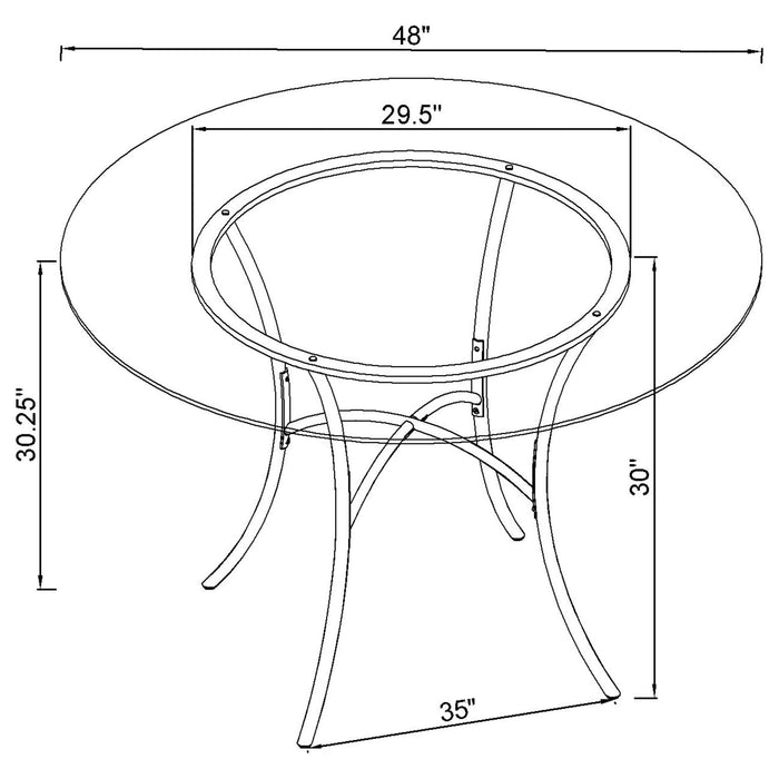 Kline Curved Metal Dining Table Base Matte Black