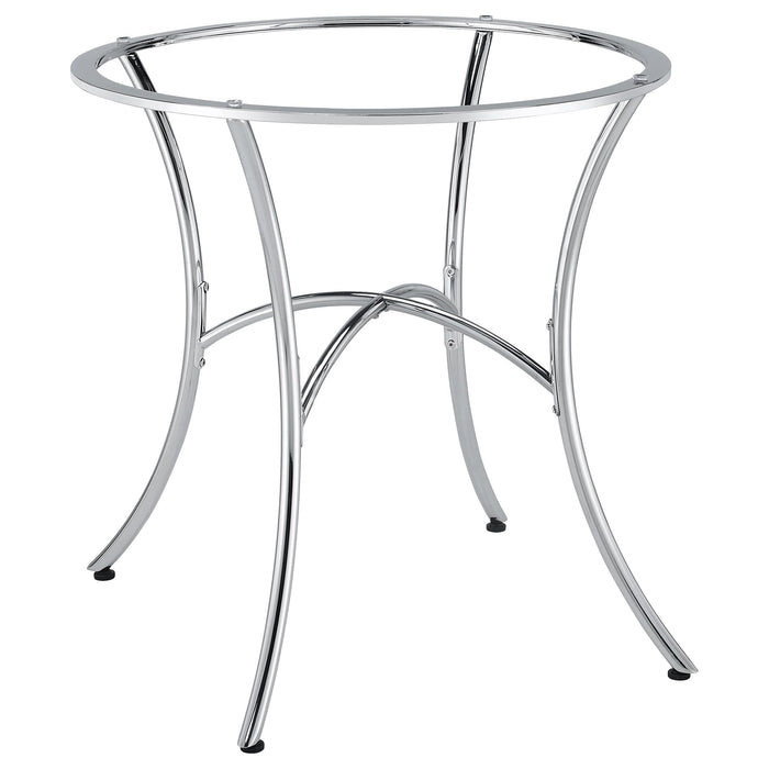 Kline Curved Metal Dining Table Base Chrome