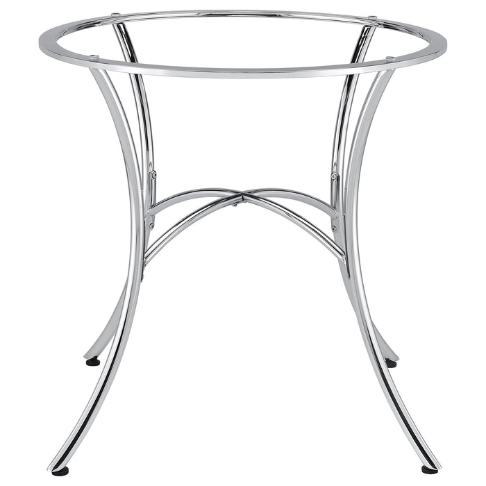 Kline Curved Metal Dining Table Base Chrome