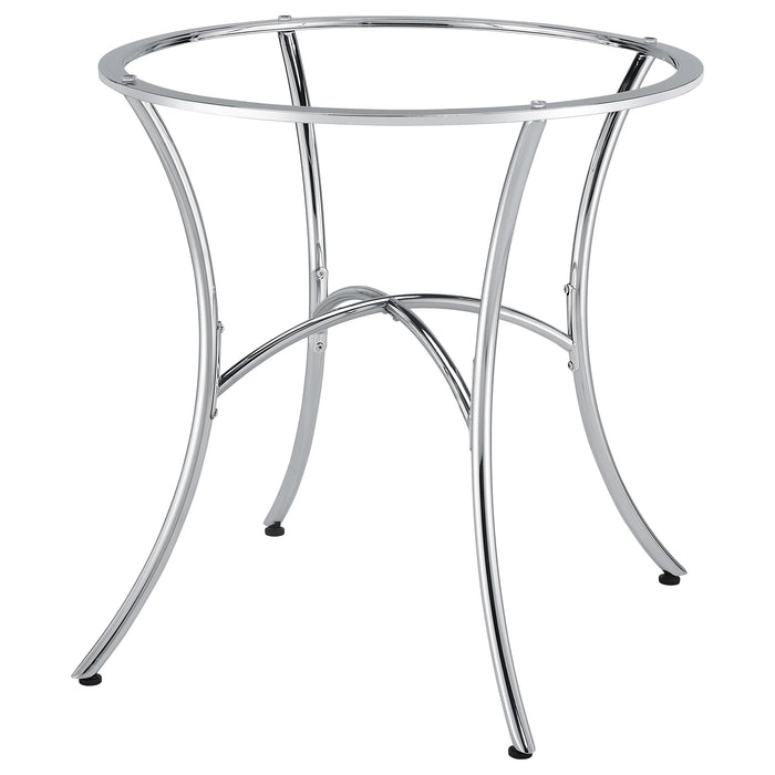 Kline Curved Metal Dining Table Base Chrome