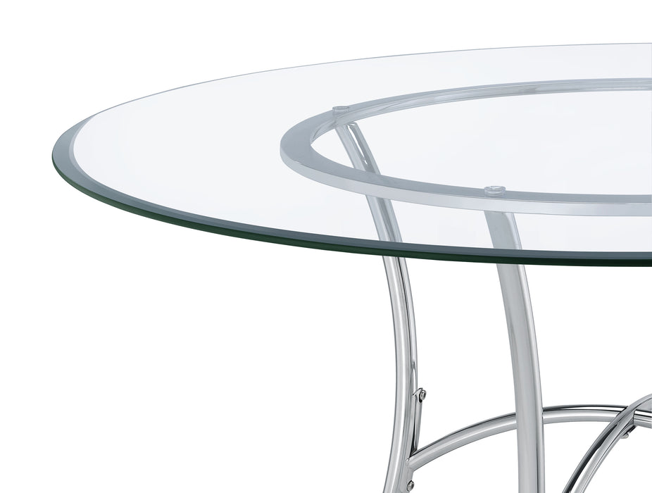 Kline 48-inch Round Glass Top Dining Table Chrome
