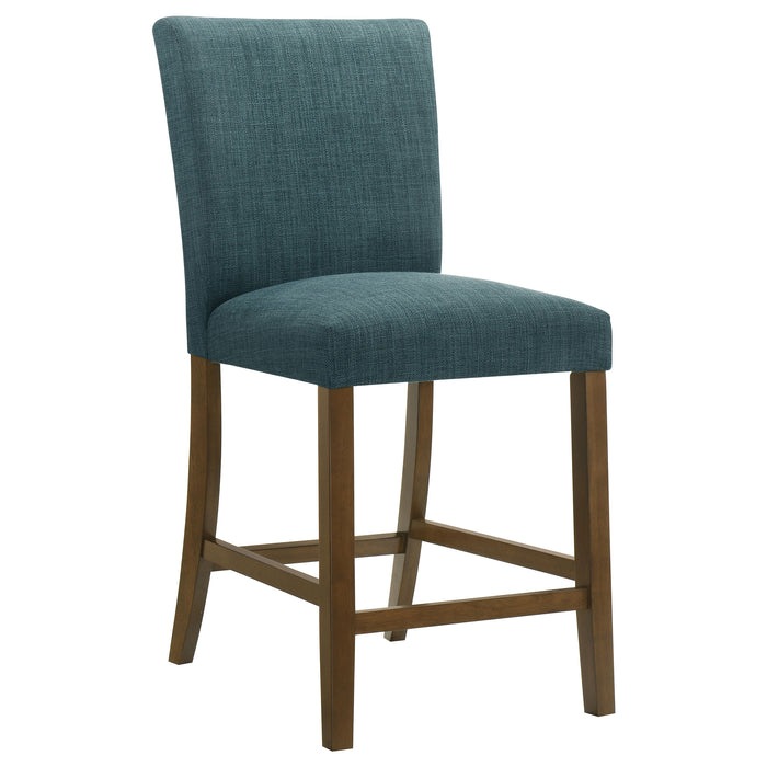 Paxton 5-piece Round Glass Top Counter Height Dining Set Teal Blue