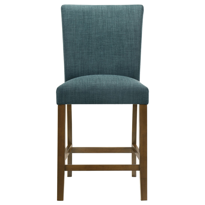 Paxton 5-piece Round Glass Top Counter Height Dining Set Teal Blue