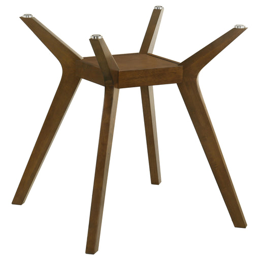 CoasterEveryday Paxton square wood counter height dining table base in brown, sturdy furniture piece with a modern design.