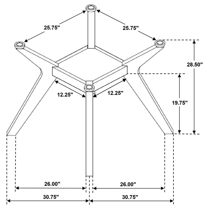 Paxton Square Wood Dining Table Base Brown