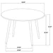 CoasterEveryday Andrews 5-piece round dining table set with light ash wood and white finish, featuring a smooth tabletop and modern design.