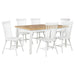 Andrews 7-piece dining set by CoasterEveryday with light ash table and white chairs