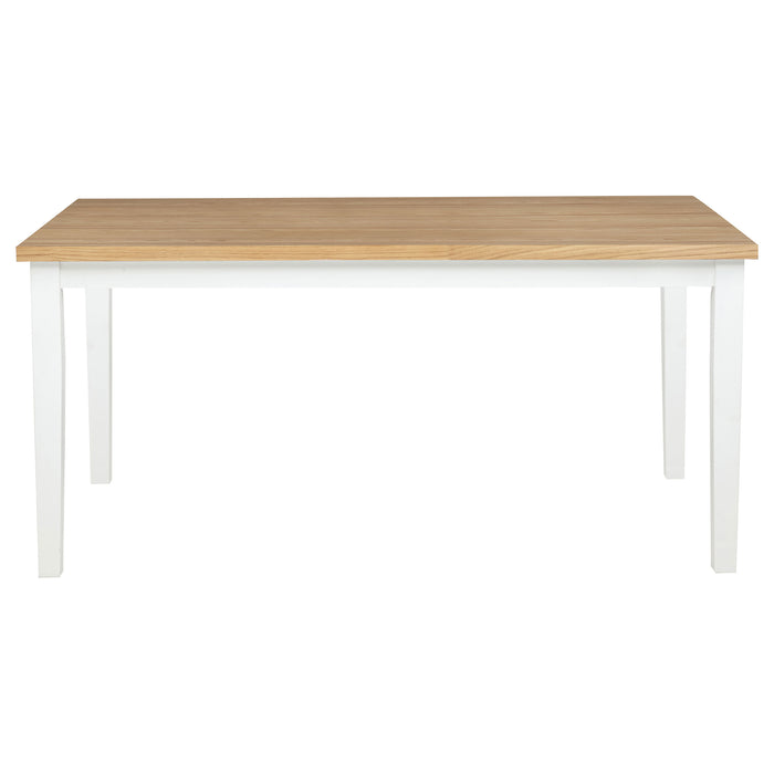 CoasterEveryday Andrews 7-piece dining set with light ash table and white chairs