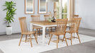 Andrews 7-piece dining set by CoasterEveryday with light ash chairs and white dining table