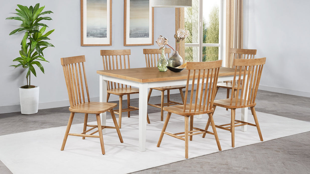 Andrews 7-piece Rectangular Dining Set Light Ash and White