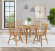 Set of two Andrews Windsor Spindle Back Dining Side Chairs in light ash wood with curved backs and tapered legs.