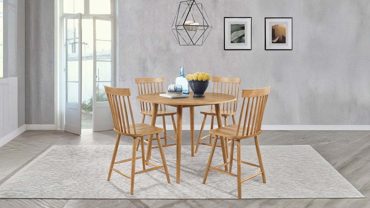 Andrews 5-piece Round Counter Height Dining Set Light Ash