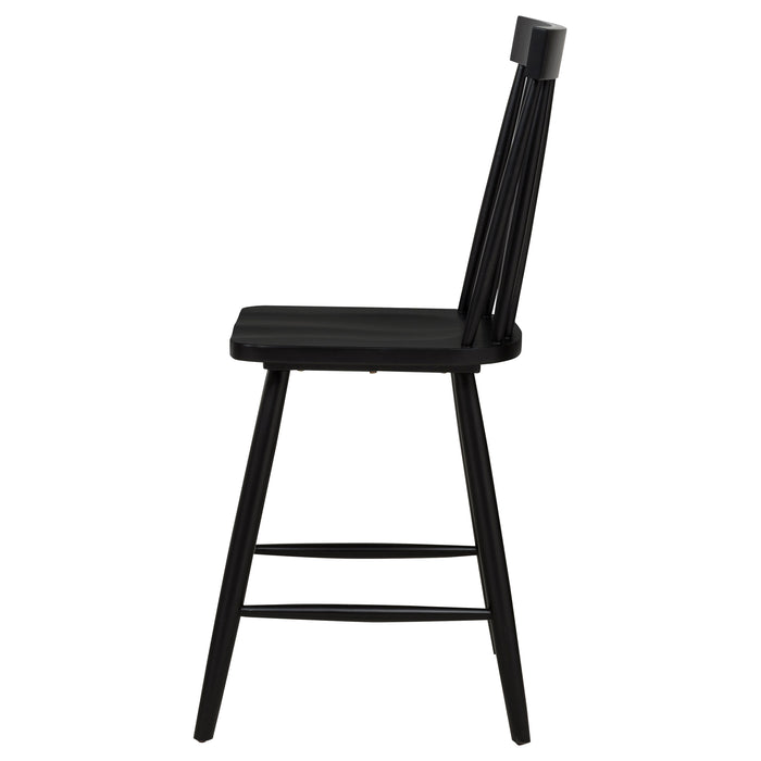 Andrews Windsor Counter Height Dining Side Chair Black (Set of 2)
