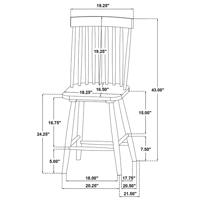 Andrews Windsor Counter Height Dining Side Chair Black (Set of 2)