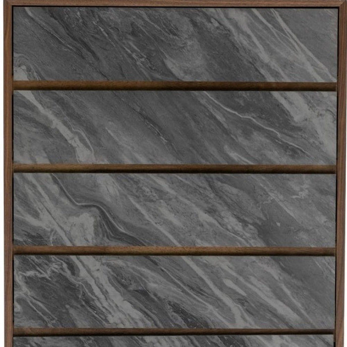 Five Drawer Chest - Walnut And Gray