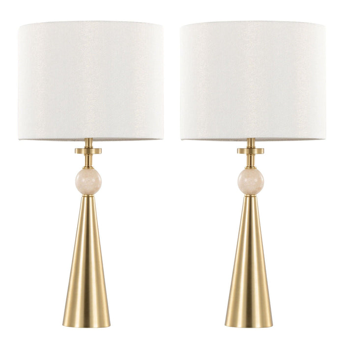 Cone - Travertine Table Lamp (Set of 2)