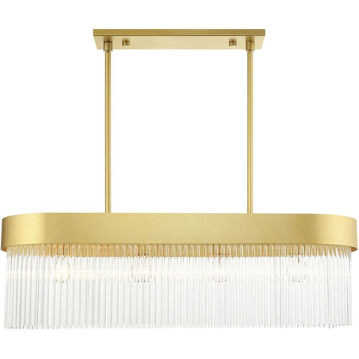 19" Four Light Dimmable Chandelier With Shades - Gold