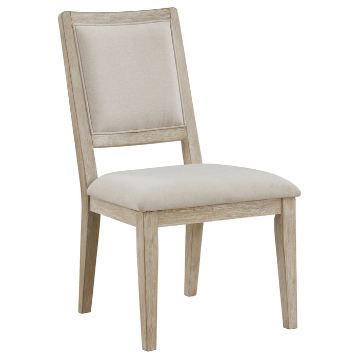 Trofello Upholstered-Back Dining Side Chair White Washed (Set of 2)
