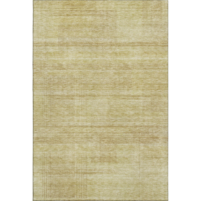 10' X 14' Striped Washable Area Rug With UV Protection - Gold And Beige