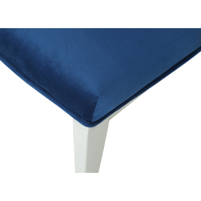 Chintaly SCARLETTE-DT-WHT Contemporary Dining Set w/ Extendable Ceramic Top Table & 4 High Back Chairs