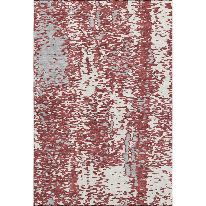 10' X 14' Abstract Washable Area Rug With UV Protection (675450) - Burgundy / Ivory / Gray