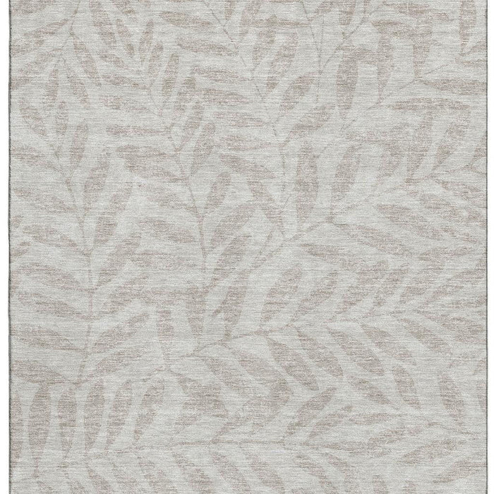 10' X 14' Floral Washable Area Rug With UV Protection (671498) - Taupe / Beige