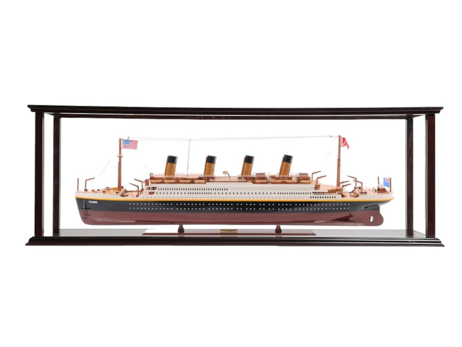 Hand Painted 1912 RMS Titanic Large Display Case Model Boat - Black / Red