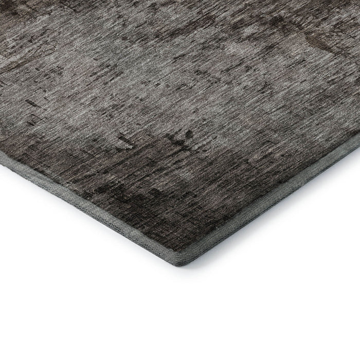 10' X 14' Abstract Washable Area Rug With UV Protection (683566) - Chocolate / Blue