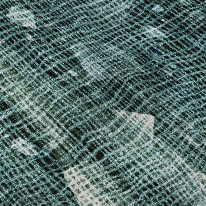 10' X 14' Abstract Washable Area Rug With UV Protection (717566) - Teal / Ivory
