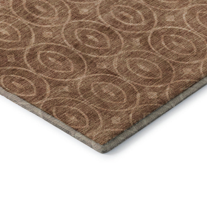 10' X 14' Geometric Washable Area Rug With UV Protection (691908) - Terra Cotta / Rust