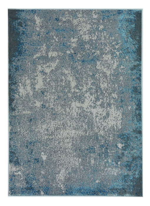 8' x 11' Abstract Area Rug - Blue And Silver