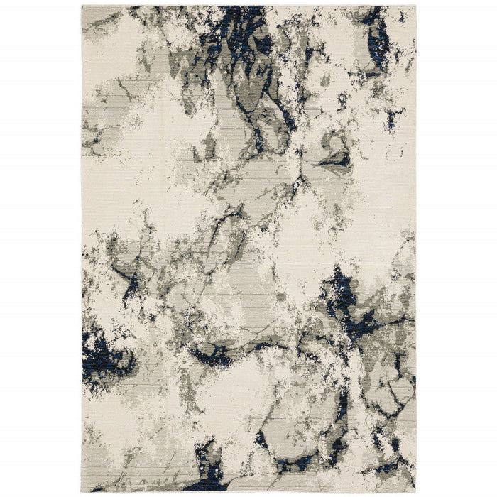 10' x 13' Abstract Power Loom Area Rug - Gray And Black