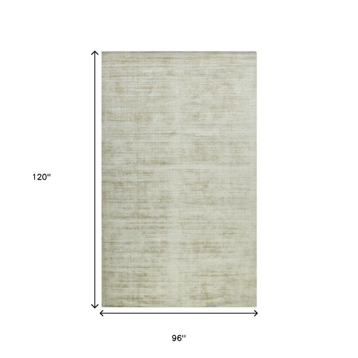 8' X 10' Striped Hand Woven Area Rug (570239) - Sand / Ivory
