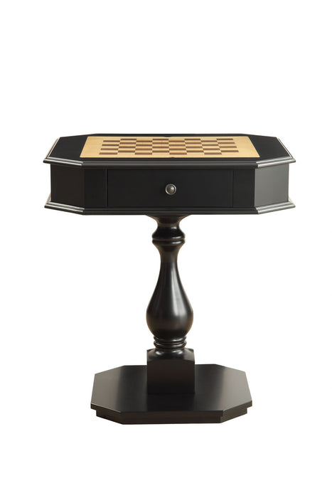 Octagon Pedestal Console Table And Drawers - Black